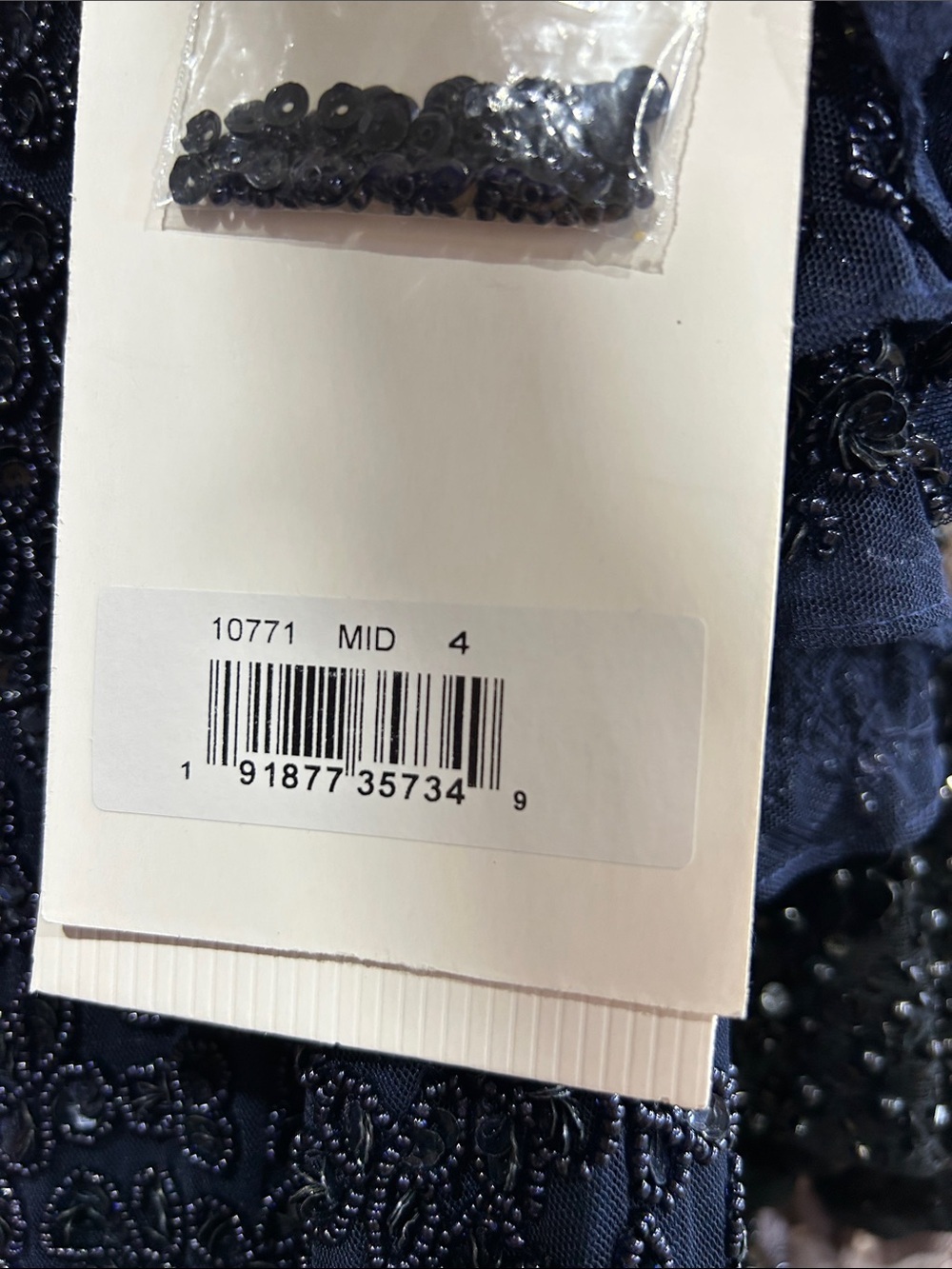 Mac Duggal 10771 NWT HAND BEADED FLOUNCE SLEEVE MIDI DRESS (Blue) - Picture 11 of 12